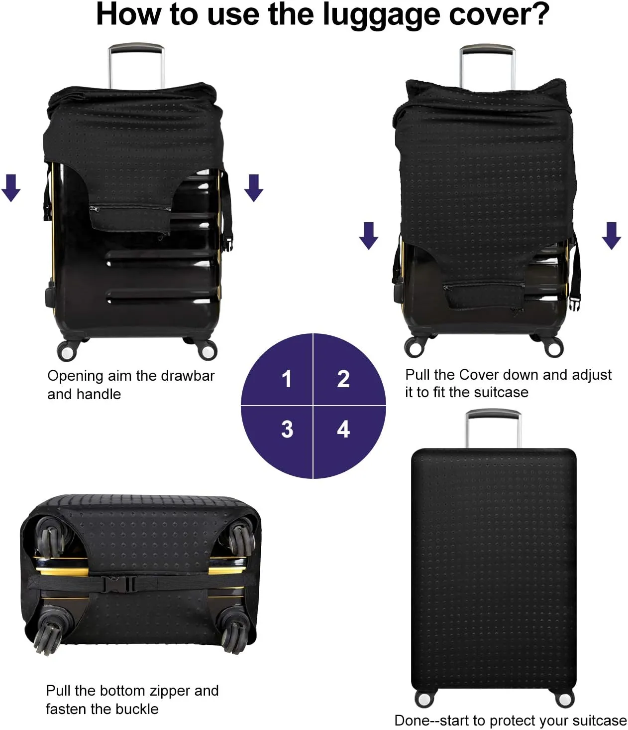 7-Mi Travel Trolley Case Cover Protector Suitcase Cover 29"-30" trolley case luggage storage covers Size XL