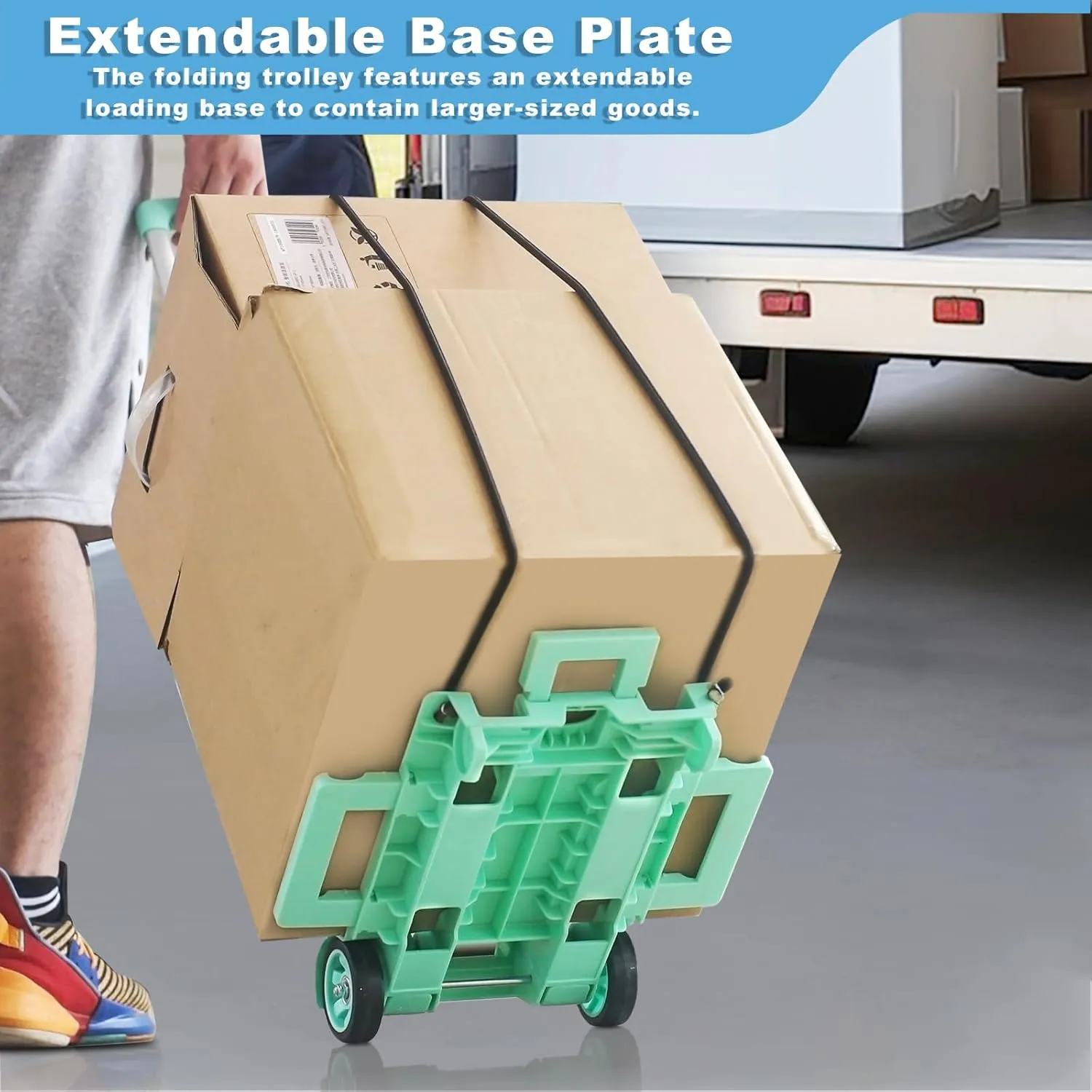 70 lbs Small Folding Hand Truck Dolly with 2 Wheels,Foldable Luggage Cart Expandable Large Chassis Foldable into Backpack for Airport,Travel,Moving and Office Use