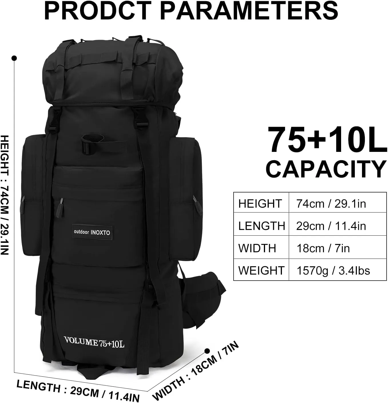 85L Lightweight Internal Frame Hiking Backpack for Men Women, Waterproof Travel Camping Backpack with Rain Cover