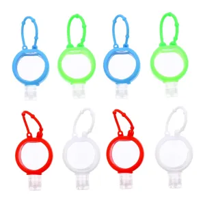 8Sets Travel Bottle Holder with Carrier Refillable Hand Container for Liquid for Travel Perfume and More Mixed Colors