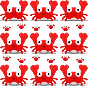 9 Pack Crab Stuffed Animal Cute Crab Plush Doll Toy Soft Small Stuffed Hanging Ornaments for Keys Purse Backpack Bags DIY Birthday Party Favors