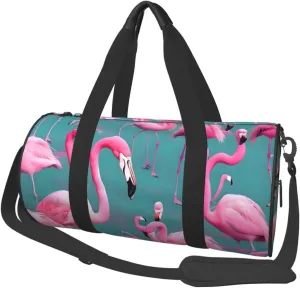 A Flock Of Flamingos# Round Large Capacity Foldable Duffel Bag For Women Men, Gym Tote, Sports Duffel.