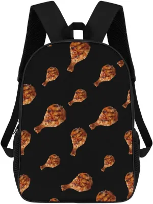 A Juicy Grilled Chicken Leg Classic 17 Inch Backpack Travel Daypack Casual Shoulder Bag with Adjustable Strap for Men And Women
