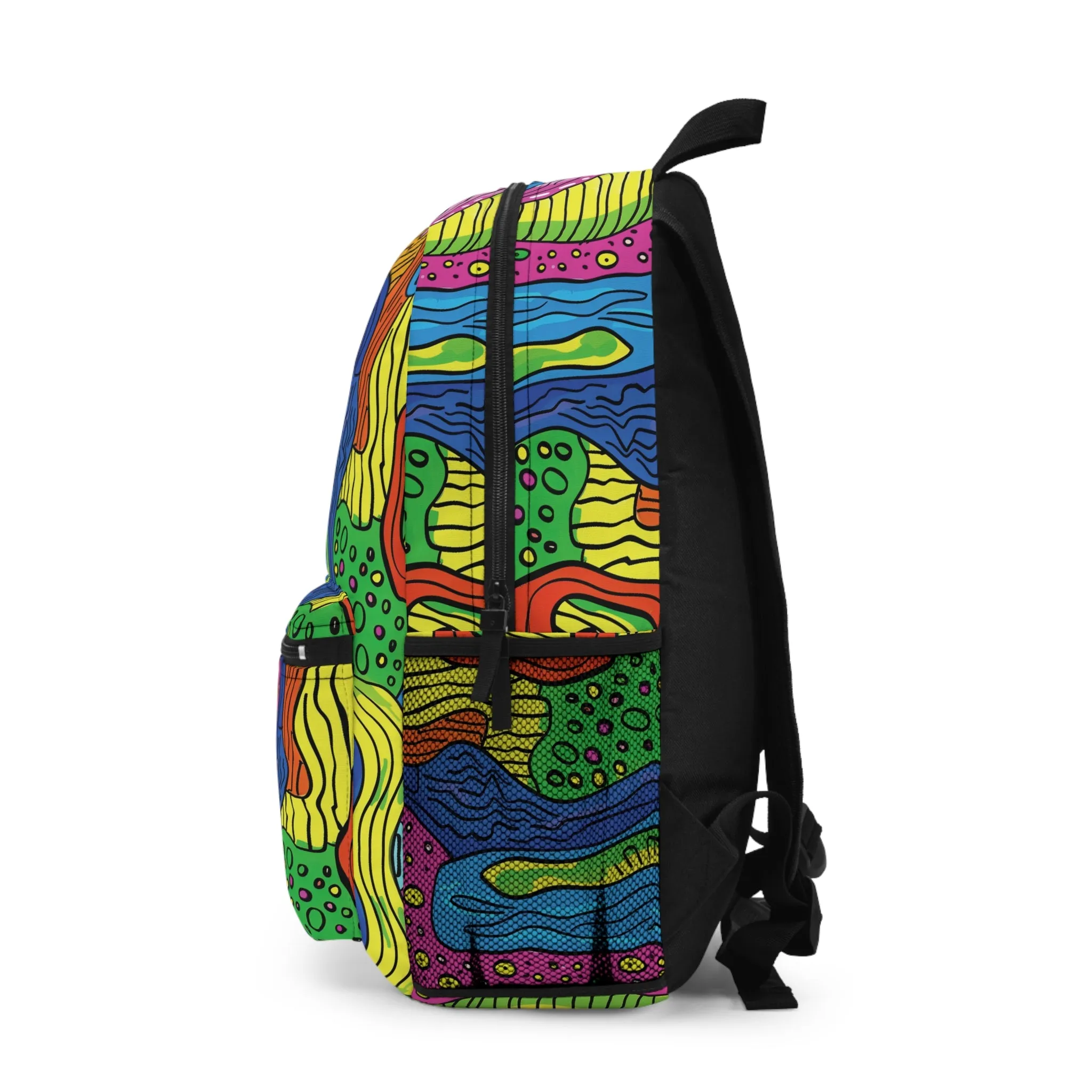 Abstract Rainbow Colored Pattern Backpacks for Men Women Kids School Travel, Capacity School Backpacks
