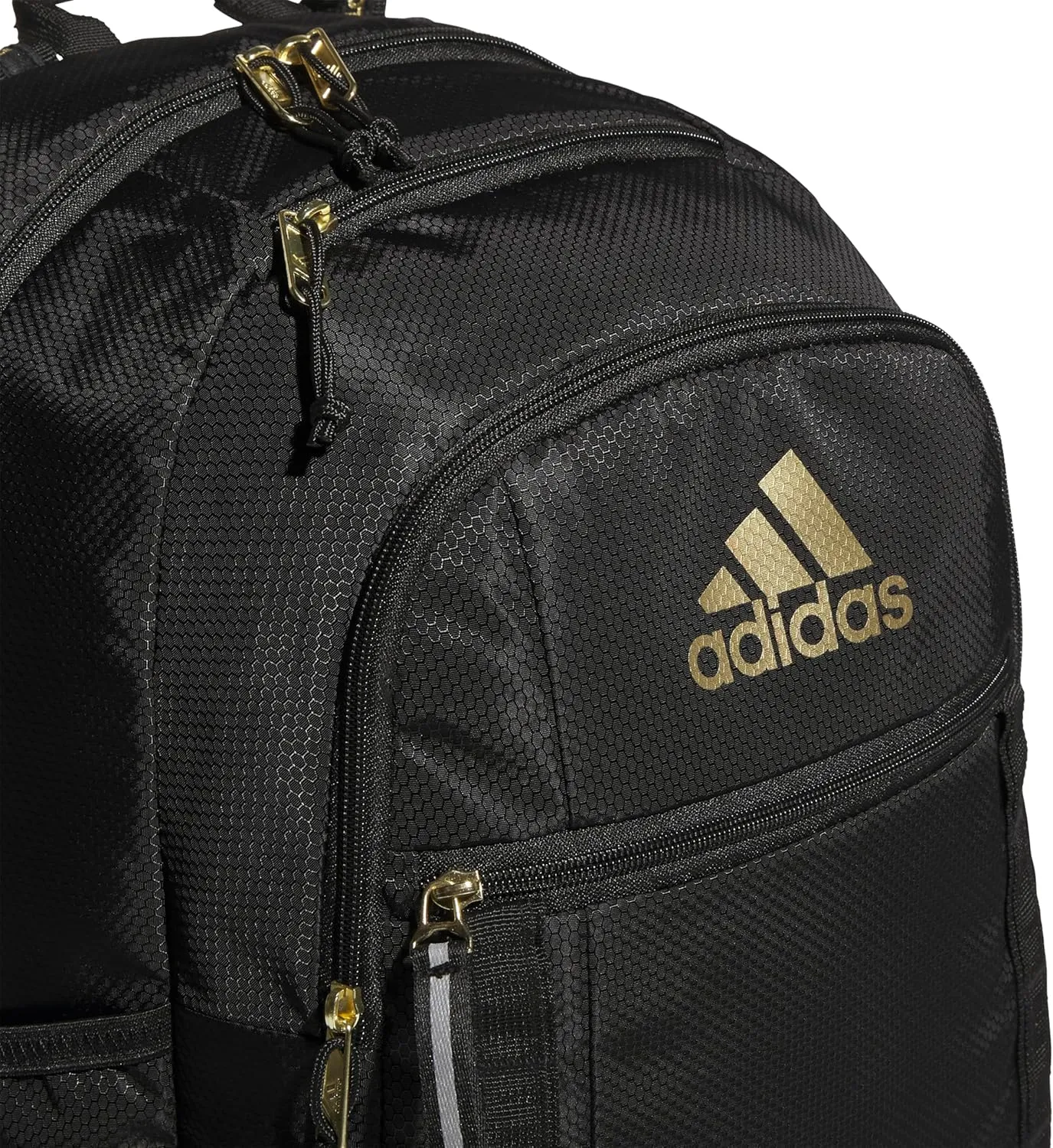 adidas Excel Backpack, Durable Large Athletic Laptop Bag, Black/Gold Metallic, One Size