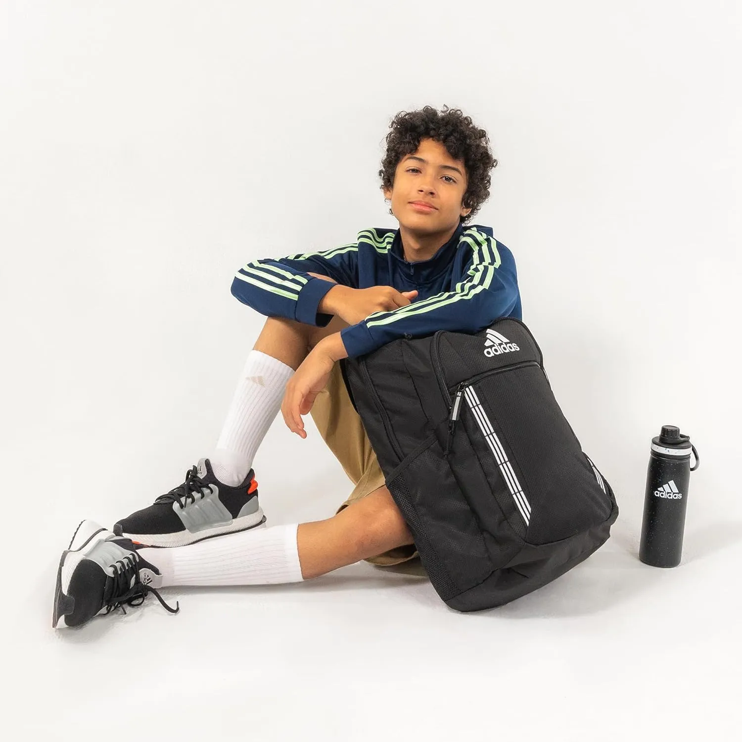 adidas Excel Backpack, Durable Large Athletic Laptop Bag, Black/Gold Metallic, One Size