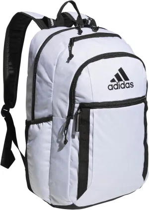 adidas Excel Backpack, Durable Large Athletic Laptop Bag, Twill White/Black, One Size