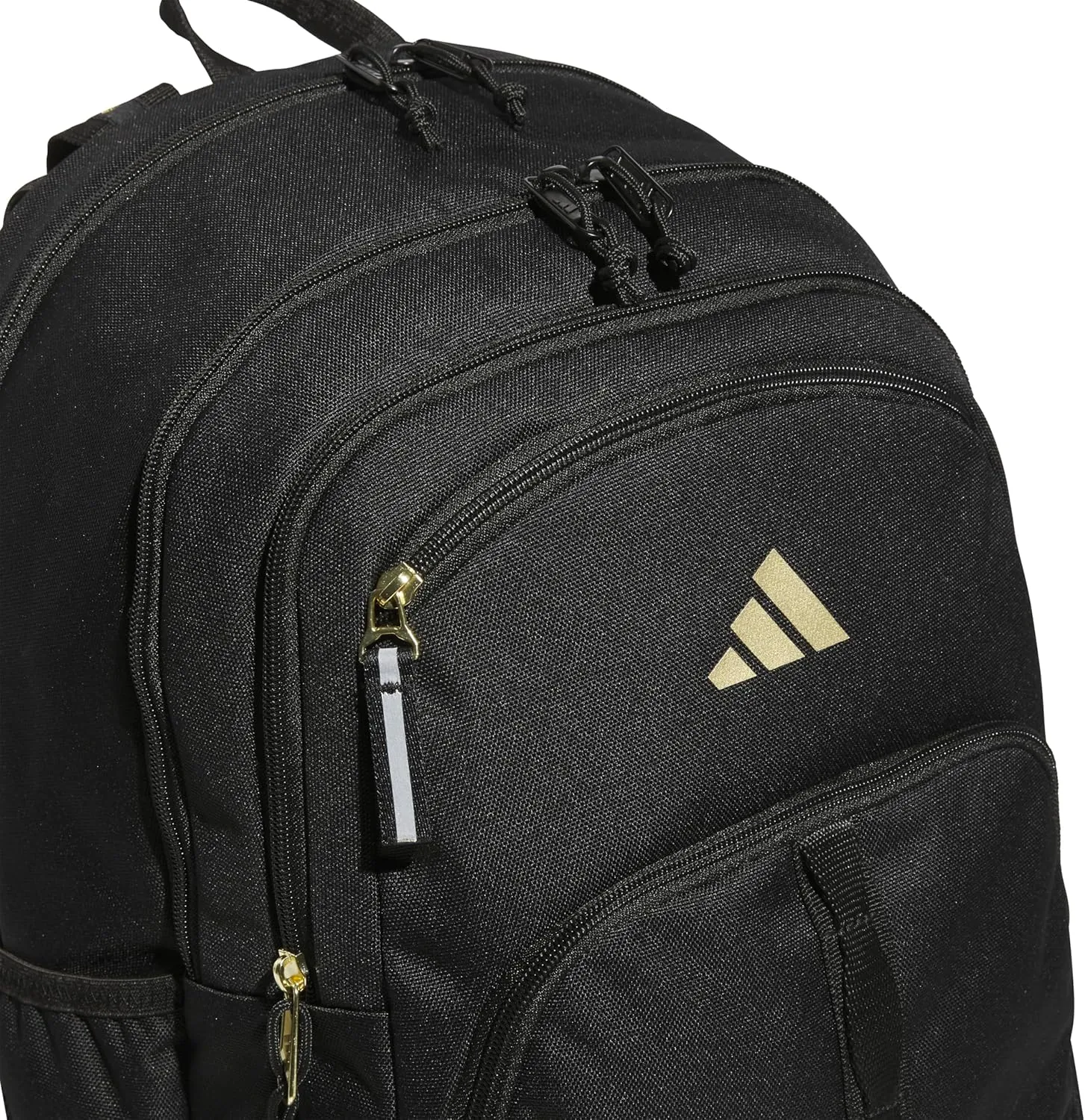adidas Prime Backpack for Work, Travel Bag for Women and Men with Padded Compartment for Laptop, Black/Gold Metallic, One Size