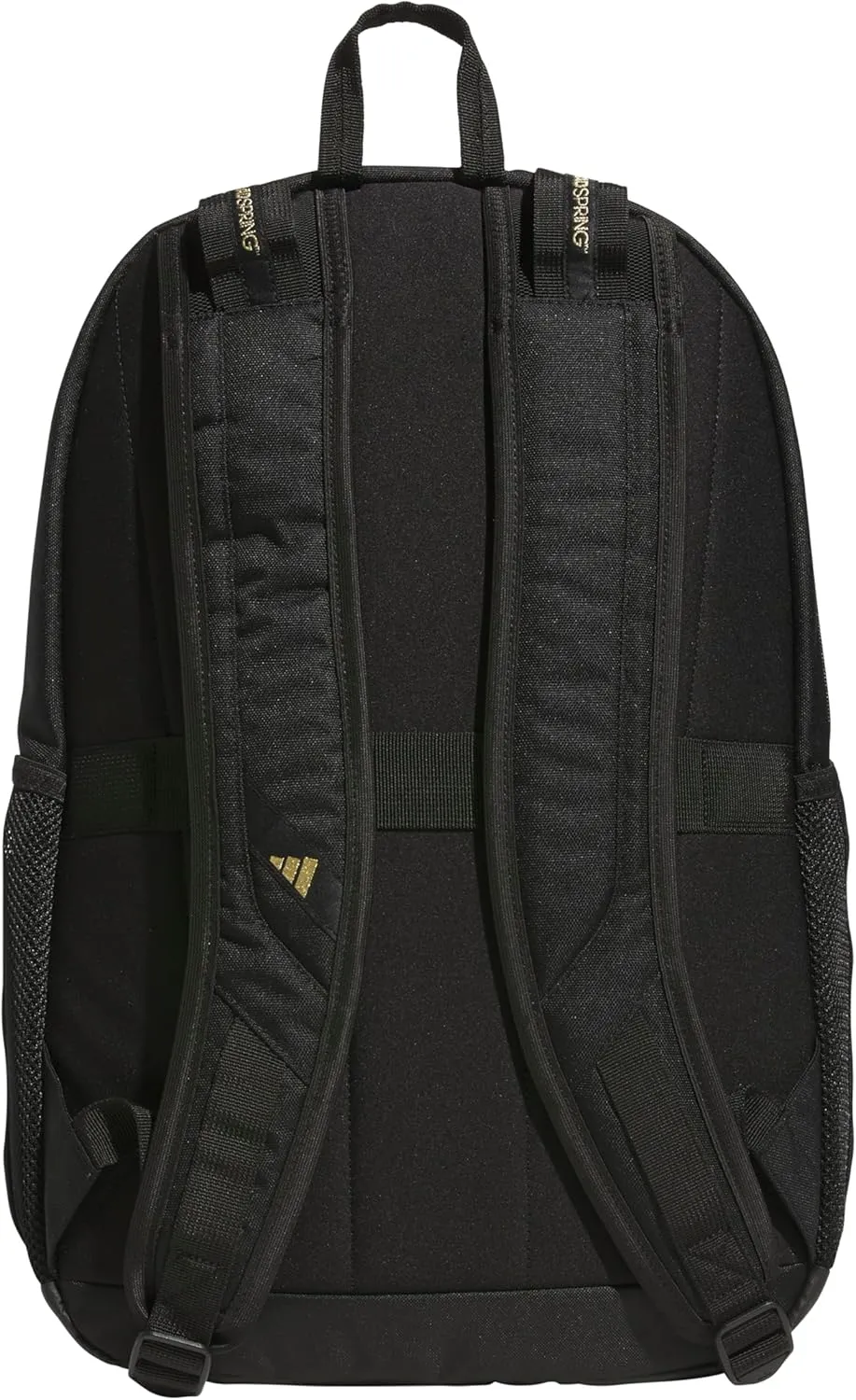 adidas Prime Backpack for Work, Travel Bag for Women and Men with Padded Compartment for Laptop, Black/Gold Metallic, One Size