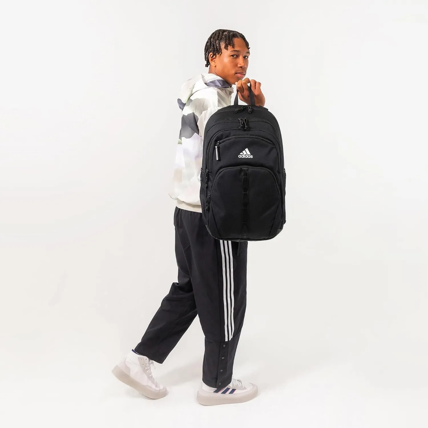 adidas Prime Backpack for Work, Travel Bag for Women and Men with Padded Compartment for Laptop, Twill Bright Royal-Legend Ink/Black2, One Size
