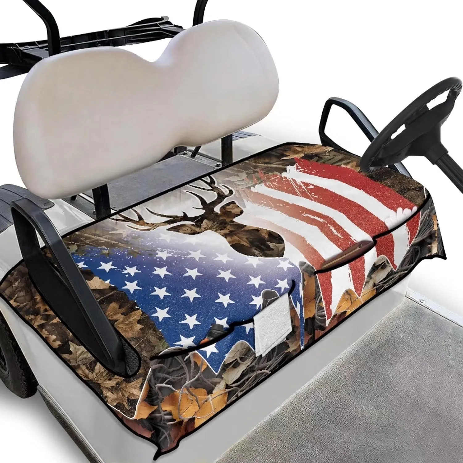 AFPANQZ Golf Cart Seat Cover with Pockets Golf Cart Seat Protecter Easy to Install Stay Cool Golf Cart Protect Cover