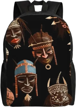 African Ritual Ethnic Tribal Backpack for Women Men Laptop Backpack 16.1 inch Computer Bag Casual Daypack for Travel