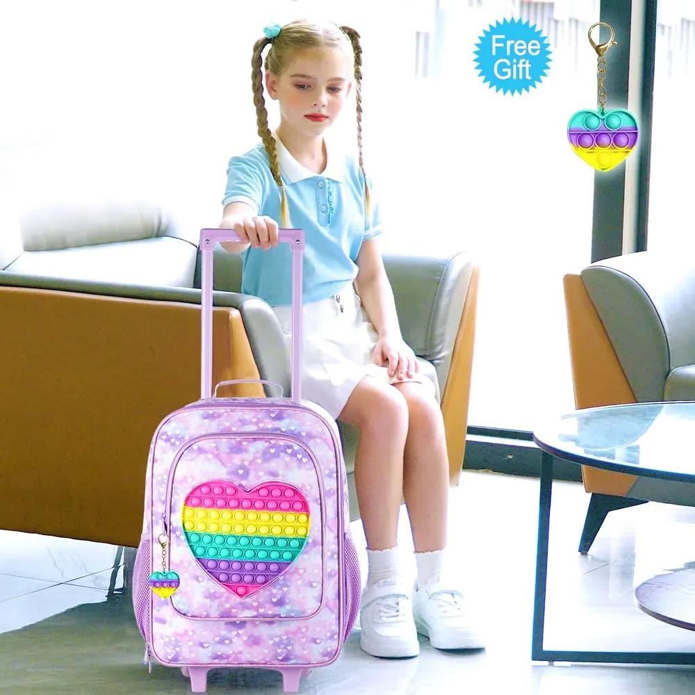 AGSDON Kids Luggage for Boys Girls, Cute Rolling Wheels Suitcase for Children Toddler