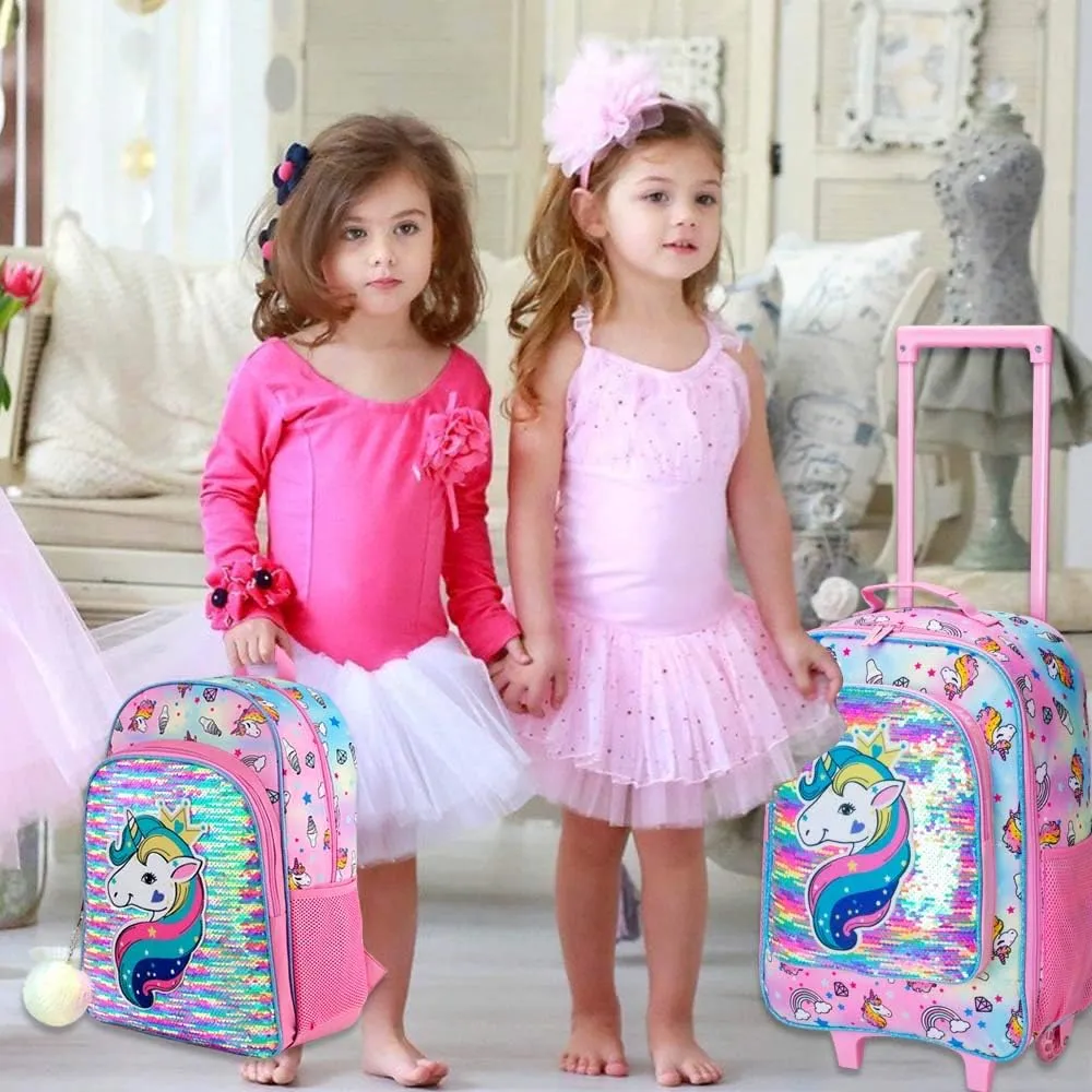 AGSDON Kids Luggage for Boys Girls, Cute Rolling Wheels Suitcase for Children Toddler