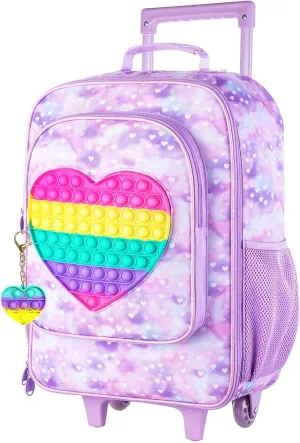 AGSDON Kids Luggage for Boys Girls, Cute Rolling Wheels Suitcase for Children Toddler