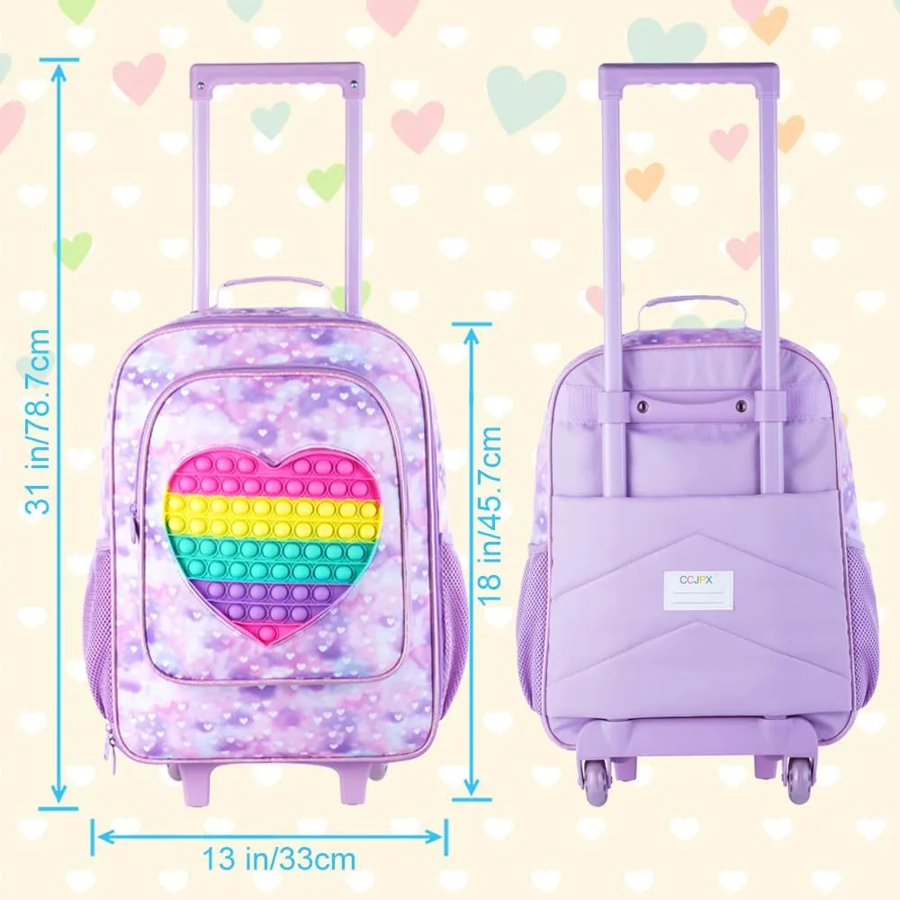 AGSDON Kids Luggage for Boys Girls, Cute Rolling Wheels Suitcase for Children Toddler