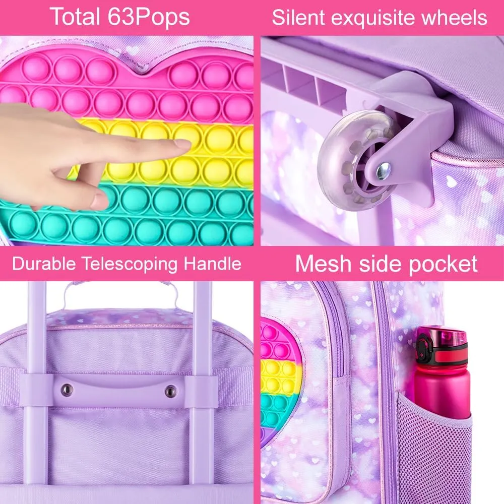 AGSDON Kids Luggage for Boys Girls, Cute Rolling Wheels Suitcase for Children Toddler