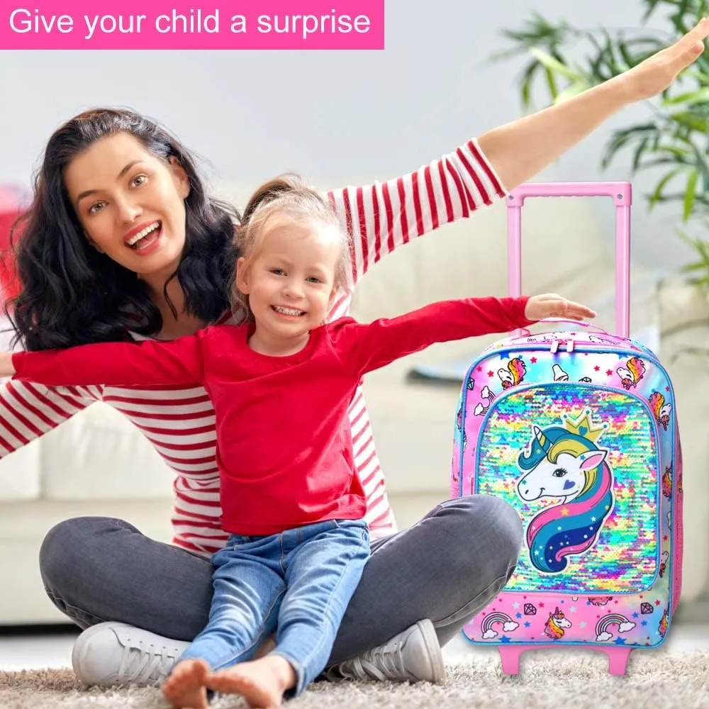 AGSDON Kids Luggage for Boys Girls, Cute Rolling Wheels Suitcase for Children Toddler