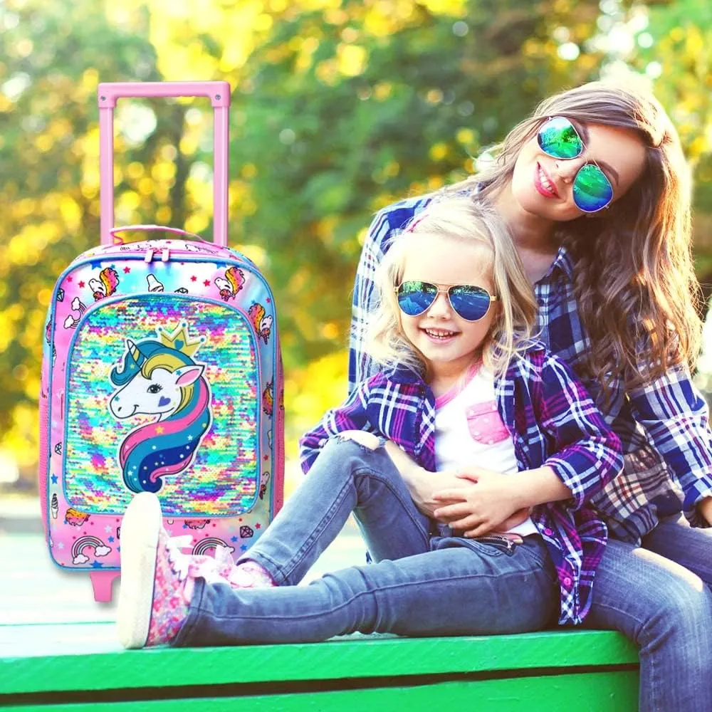 AGSDON Kids Luggage for Boys Girls, Cute Rolling Wheels Suitcase for Children Toddler