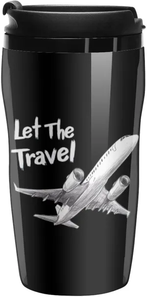 Airplane Travel Coffee Mug with Lid Portable Tumbler Water Bottle for Travel Business 250ml