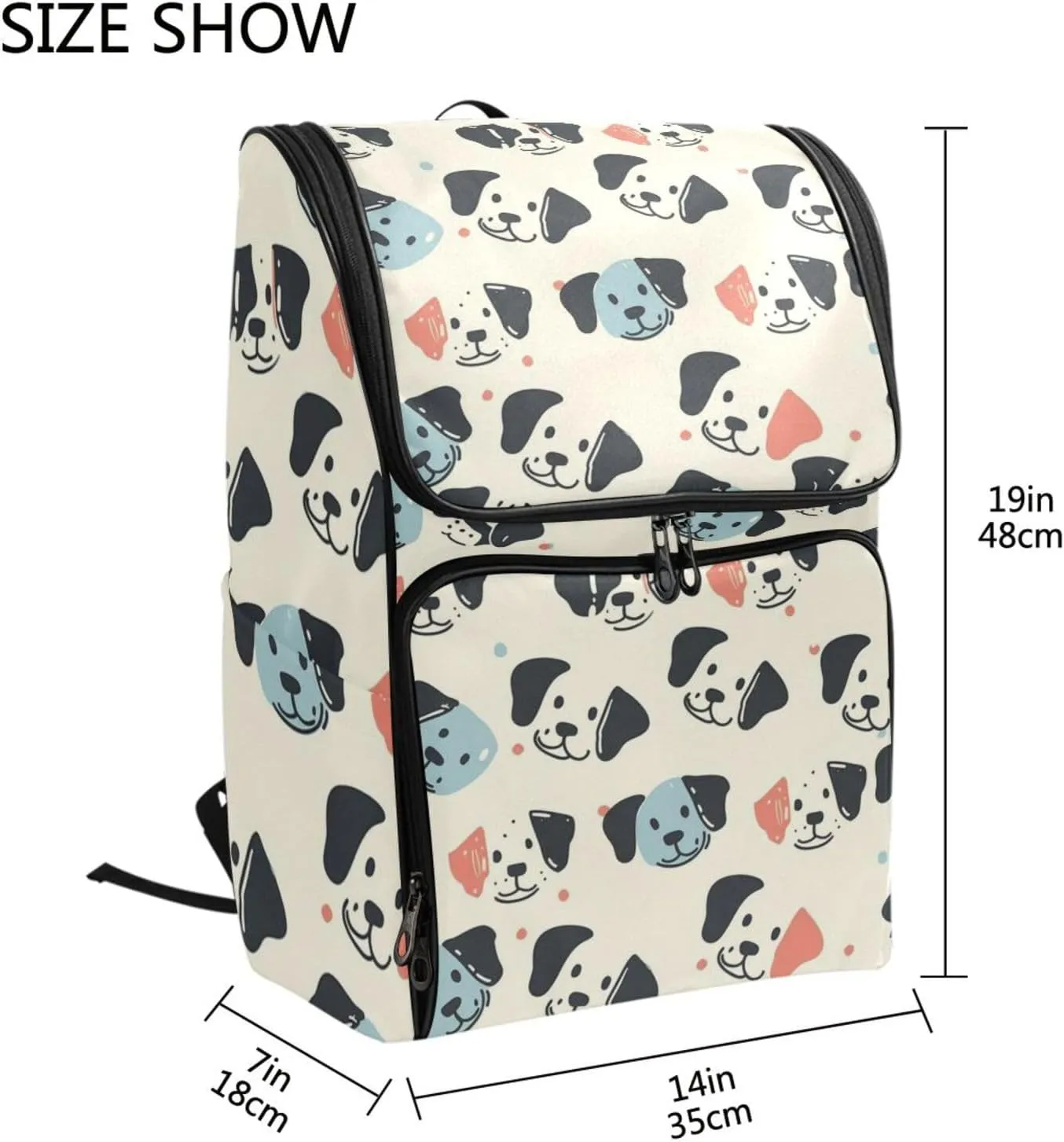 ALAZA Large Travel Laptop Backpack Cute Doodle Dogs Rucksack Women Men Business Office Back Pack Daily Commute Backpacks,Water Resistant College Computer Bag,19"