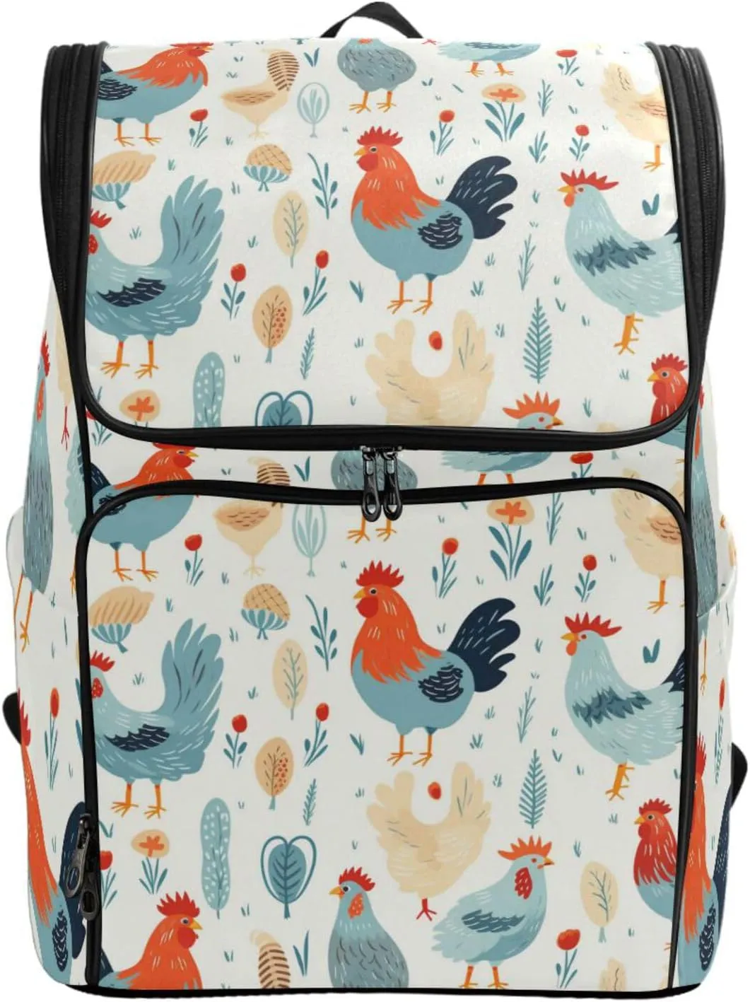 ALAZA Large Travel Laptop Backpack Cute Floral with Chicken Rucksack Women Men Business Office Back Pack Daily Commute Backpacks,Water Resistant College Computer Bag,19"