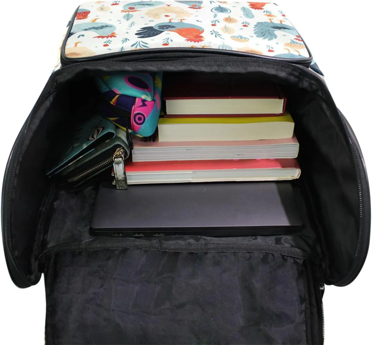 ALAZA Large Travel Laptop Backpack Cute Floral with Chicken Rucksack Women Men Business Office Back Pack Daily Commute Backpacks,Water Resistant College Computer Bag,19"