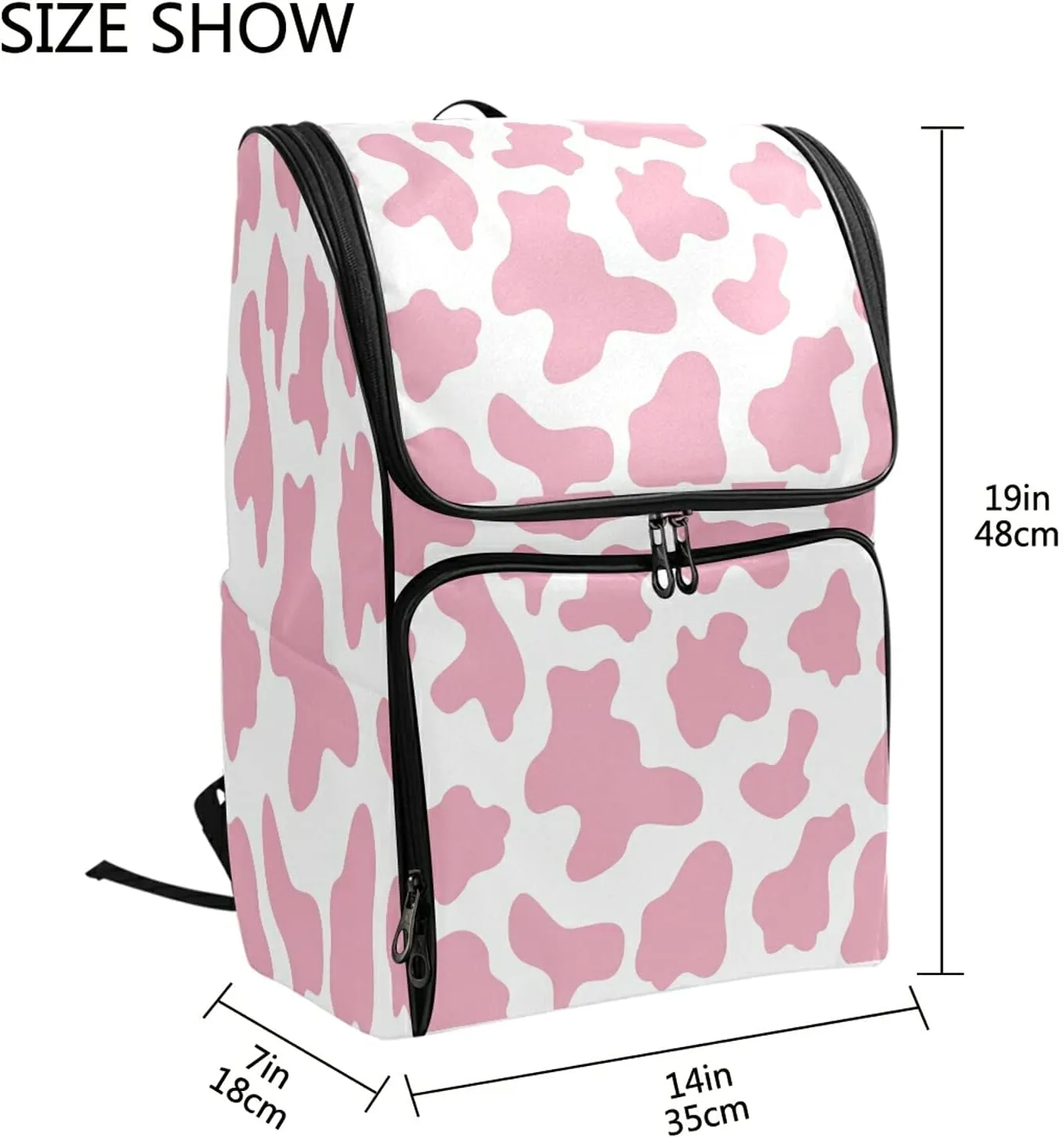 ALAZA Schoolbag Large Bookbag Pink Cow Print Camo Camoflage Backpacks Laptop Backpack for Kindergarten Elementry Middle School Student College Adult Backpack