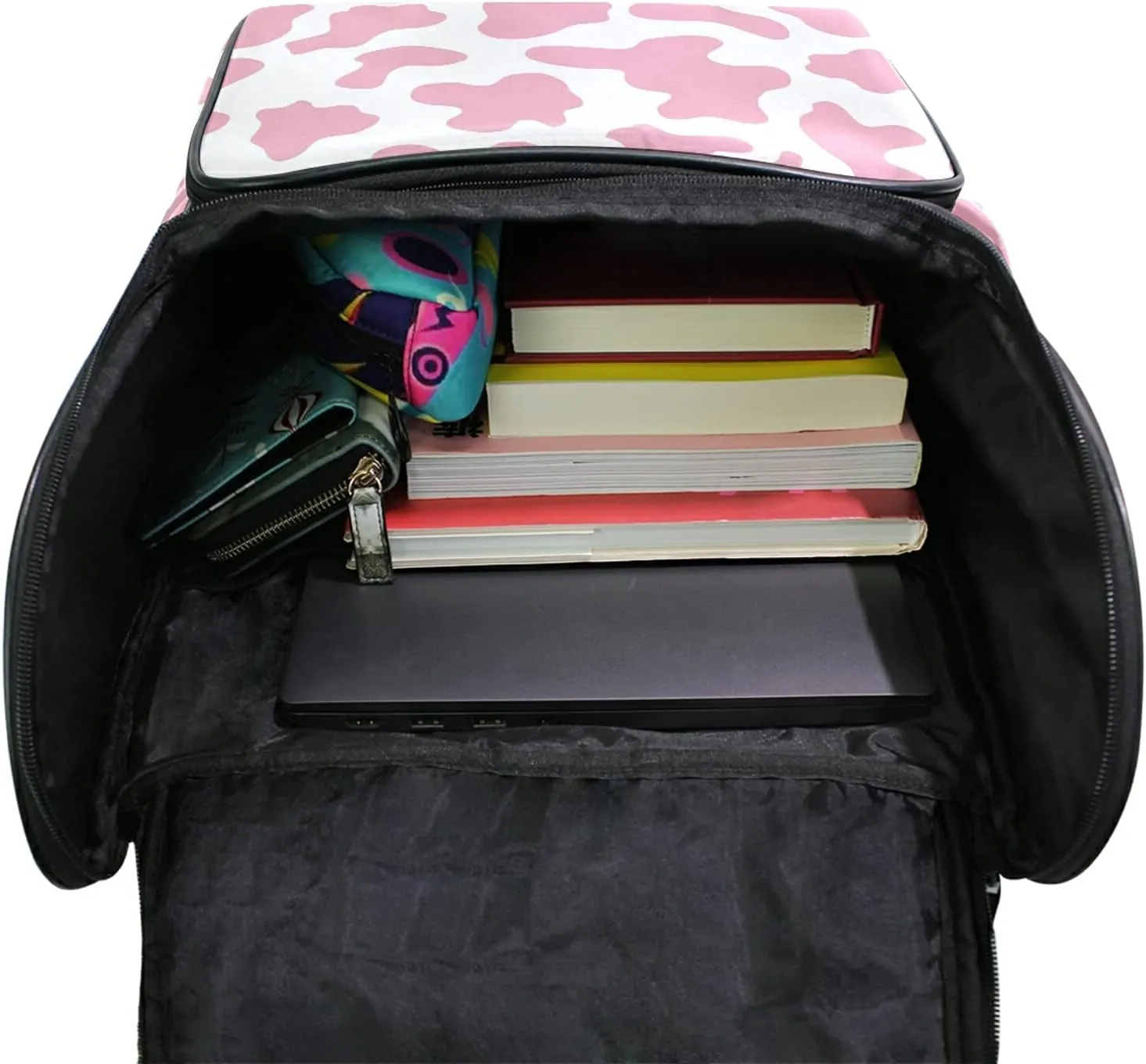 ALAZA Schoolbag Large Bookbag Pink Cow Print Camo Camoflage Backpacks Laptop Backpack for Kindergarten Elementry Middle School Student College Adult Backpack