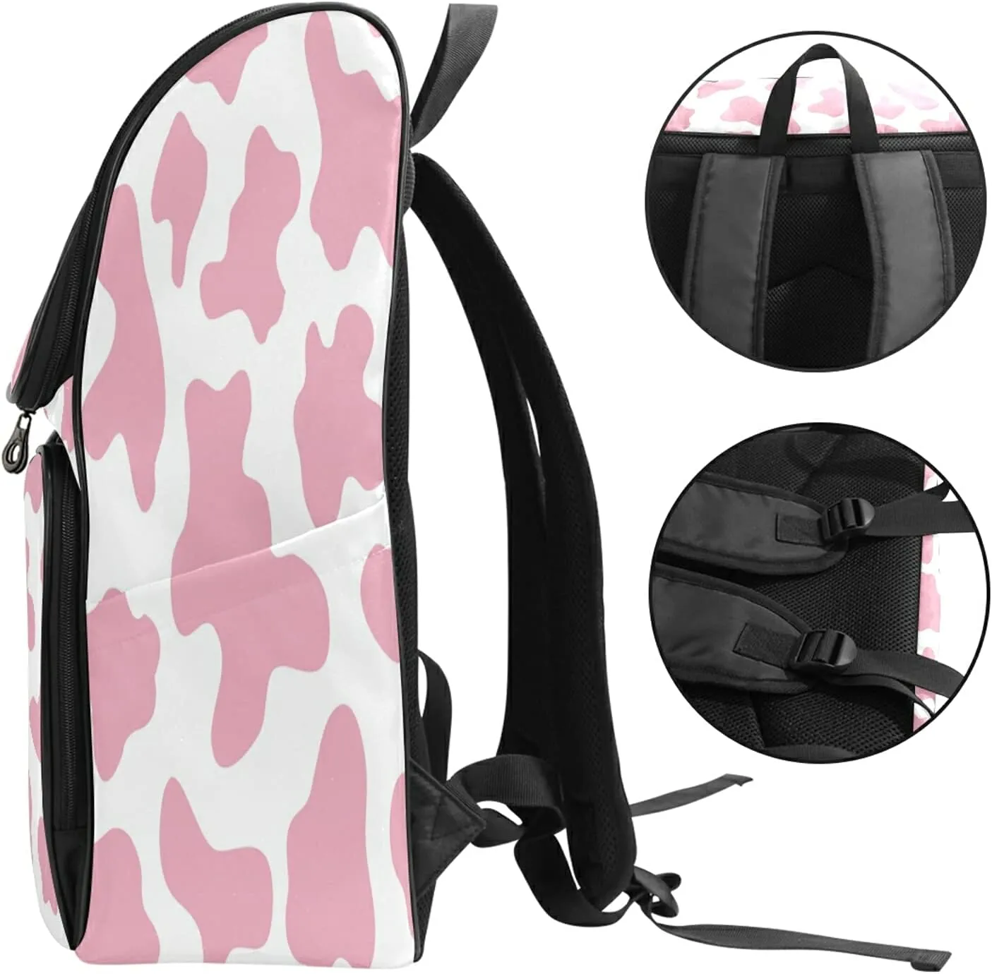 ALAZA Schoolbag Large Bookbag Pink Cow Print Camo Camoflage Backpacks Laptop Backpack for Kindergarten Elementry Middle School Student College Adult Backpack