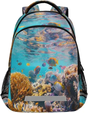 ALAZA Underwater World Sea Backpack for Boys Girls Students Elementary School Bag Kids Bookbag Travel Daypack