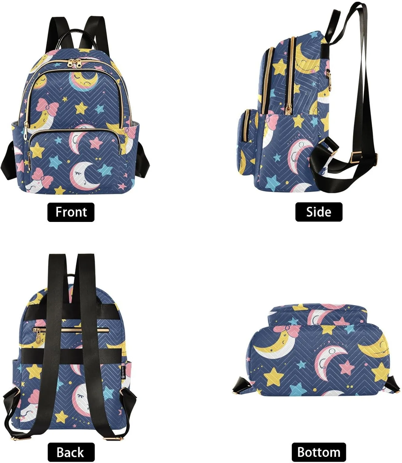 ALAZA Women Mini Backpack Purse Bag Lightweight Casual Daily Travel Backpack A Kawaii Sailor Moon Themed Pattern Back Pack Fashion Multipurpose Shoulder Bag,M