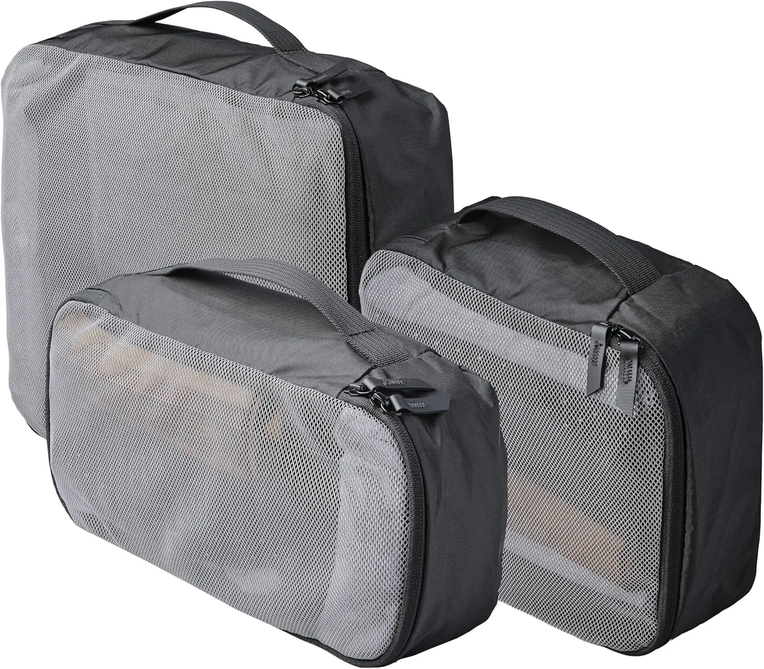 ALPAKA Packing Cube Collection - Small, Medium, and Large Packing Cubes for Travel - Black Weatherproof Fabric Protects Clothes, Shoes, and Gear
