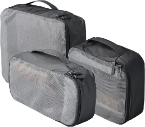 ALPAKA Packing Cube Collection - Small, Medium, and Large Packing Cubes for Travel - Black Weatherproof Fabric Protects Clothes, Shoes, and Gear