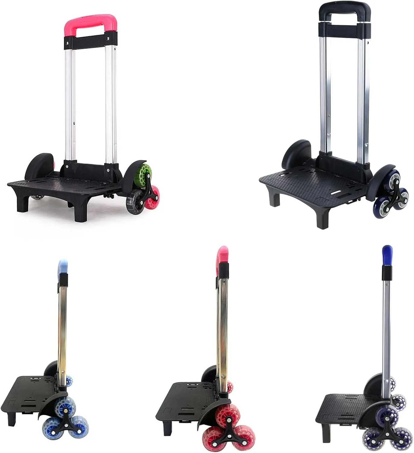 Aluminium Alloy Backpack Trolley with 6 Foldable Trolley Cart Wheeled Hand Truck for Luggage Backpack School Bags