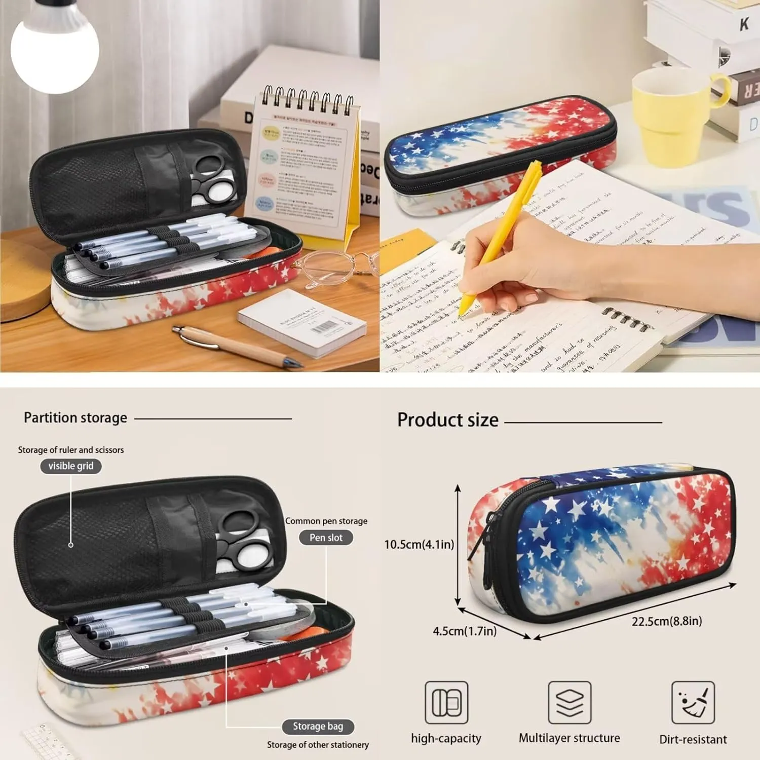American Flag 3-In-1 Kids Backpack Set Star Daypack and Insulated Lunch Box for Boys Travel Luggage Backpacks Comfortable Laptop Bookbag for Students Unisex