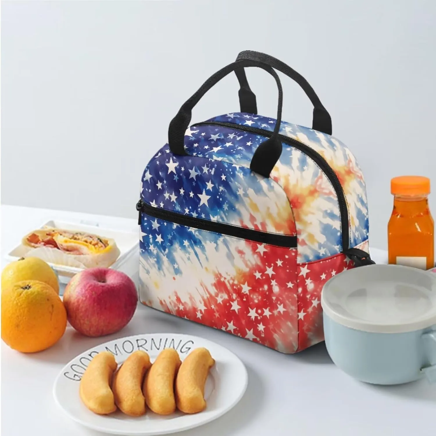 American Flag 3-In-1 Kids Backpack Set Star Daypack and Insulated Lunch Box for Boys Travel Luggage Backpacks Comfortable Laptop Bookbag for Students Unisex