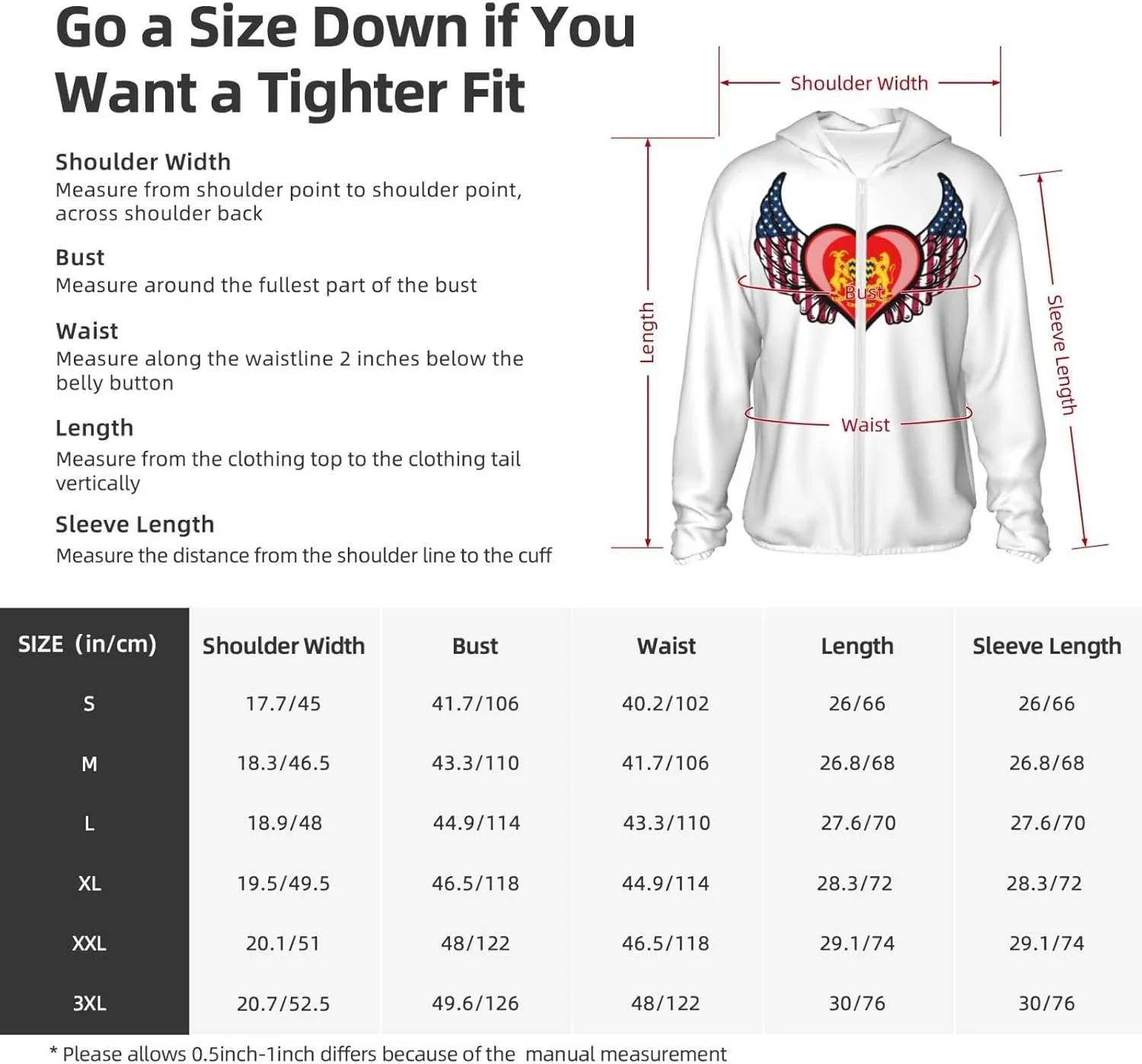 American Flag Wings with Coat of Arms of Chad Sun Protection Shirt Lightweight Breathable Quick-Dry Zip Hoodie