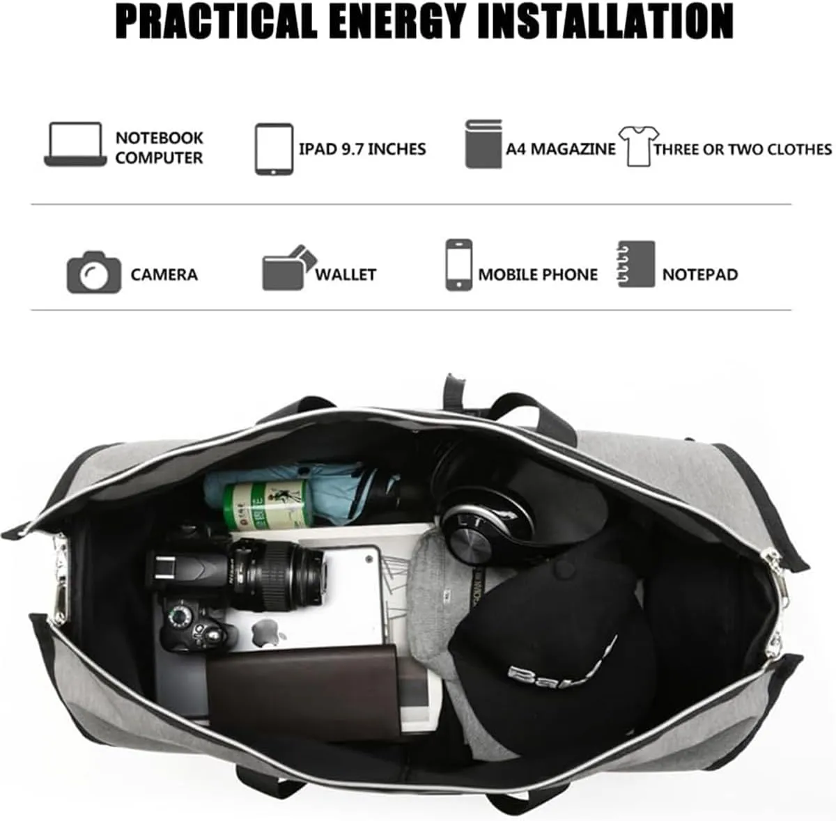 Amigo Bag Travel Bag, Foldable Clothing Bag Carry on Bag, Amigobag Luggage, Waterproof Large Capacity Suit Garment Duffel Bag, Garment Duffle Bags for Travel (Blue/1pcs)