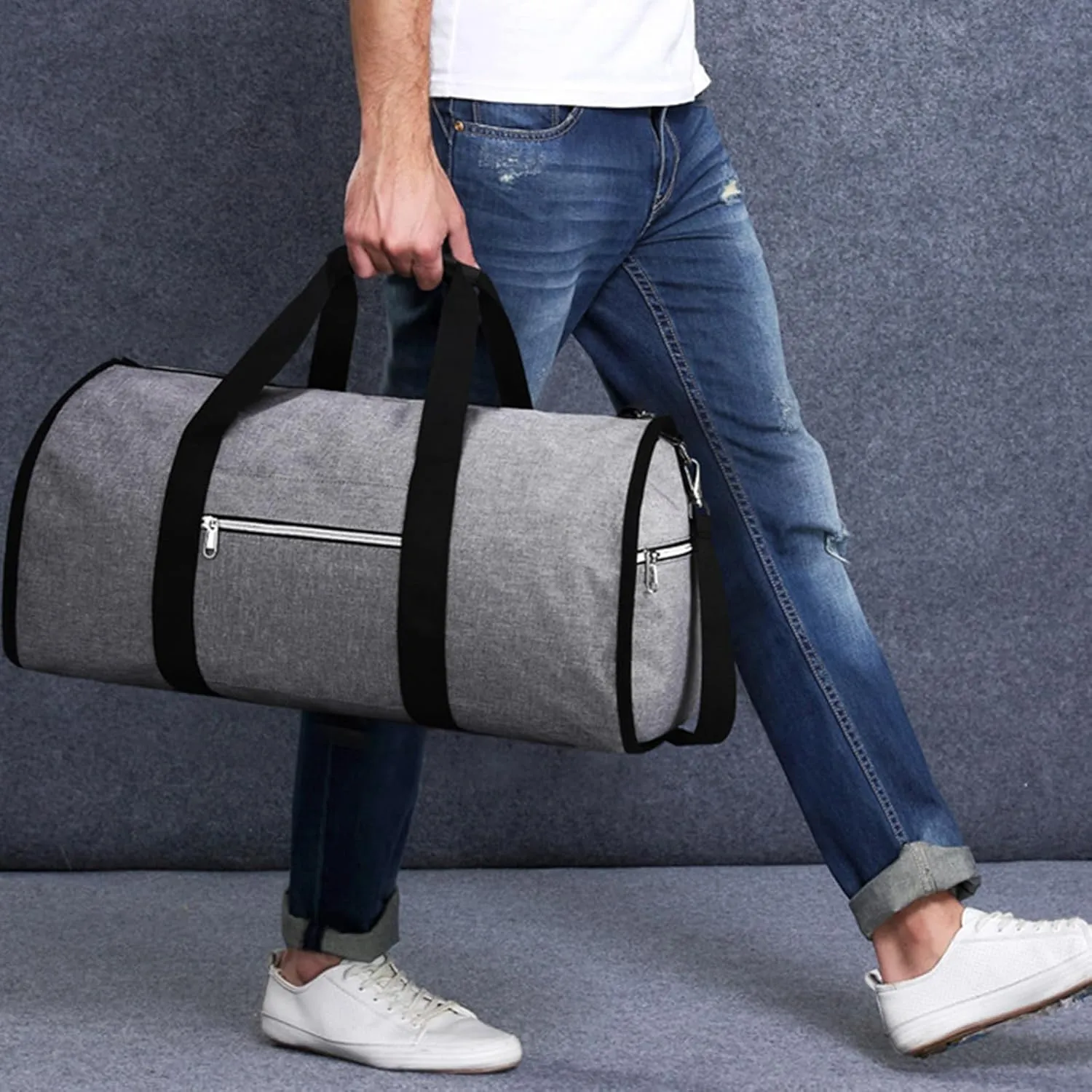 Amigo Bag Travel Bag, Foldable Clothing Garment Duffel Bag with Shoe Pouch, Waterproof Large Capacity Suit Carry-On Weekend Travel Garment Bag (Blue)