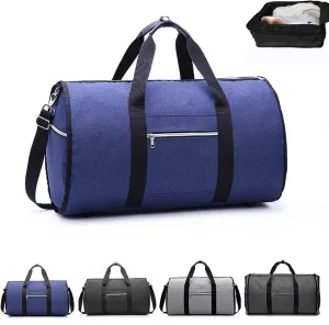 Amigo Bag Travel Bag, Foldable Clothing Garment Duffel Bag with Shoe Pouch, Waterproof Large Capacity Suit Carry-On Weekend Travel Garment Bag (Blue)