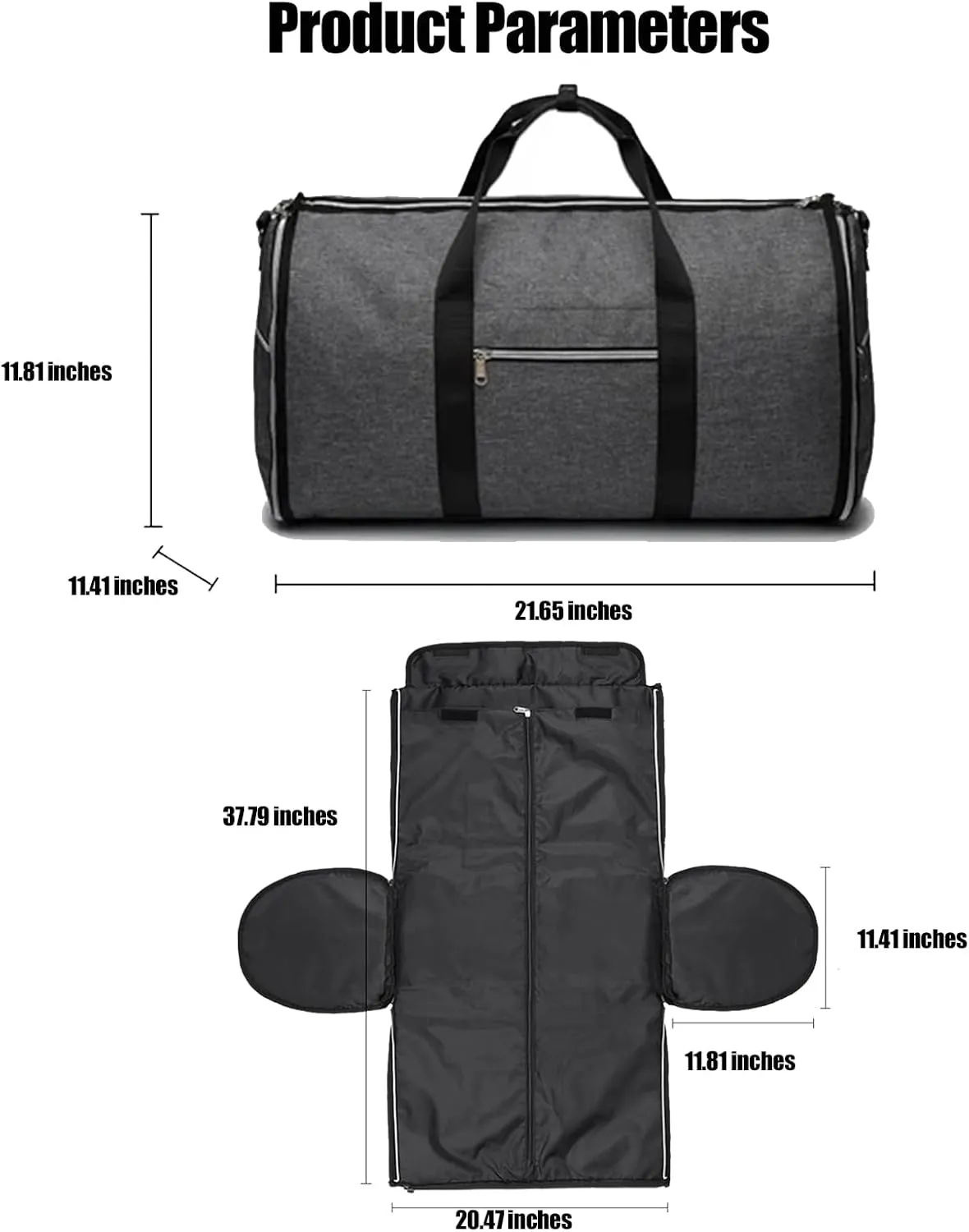 Amigo Bag Travel Bag, Foldable Clothing Garment Duffel Bag with Shoe Pouch, Waterproof Large Capacity Suit Carry-On Weekend Travel Garment Bag (Blue)