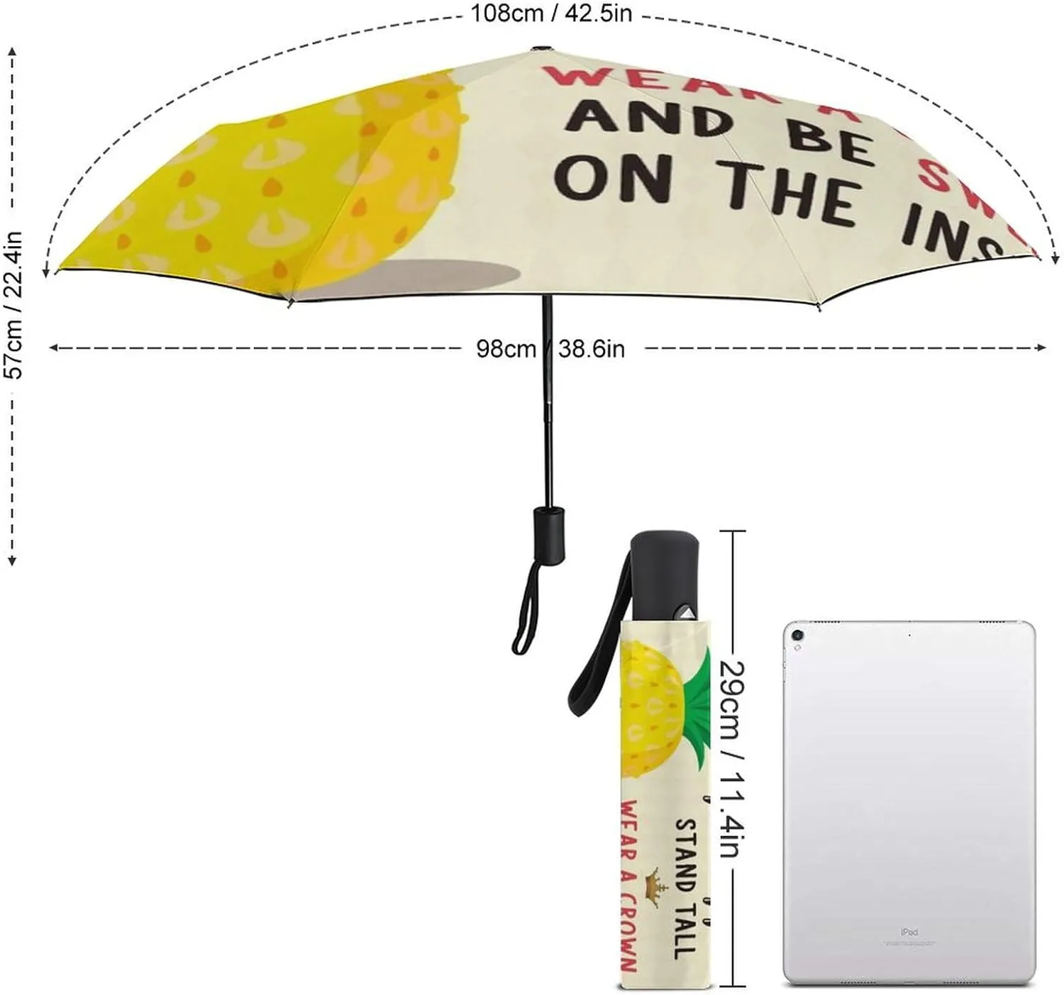 AMRANDOM Automatic Open Compact Travel Umbrella for Rain, Wind & Sun Portable Umbrella
