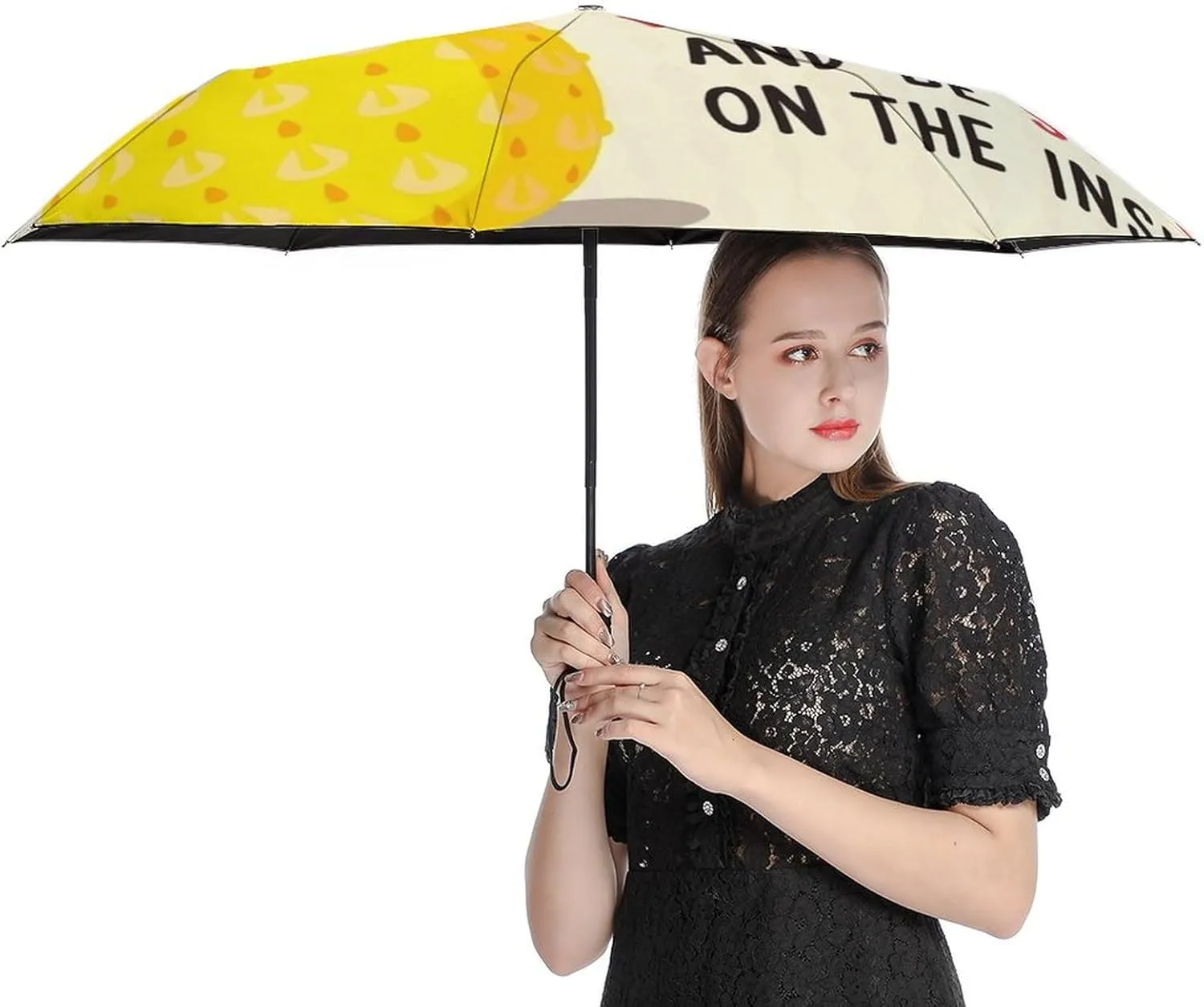 AMRANDOM Automatic Open Compact Travel Umbrella for Rain, Wind & Sun Portable Umbrella