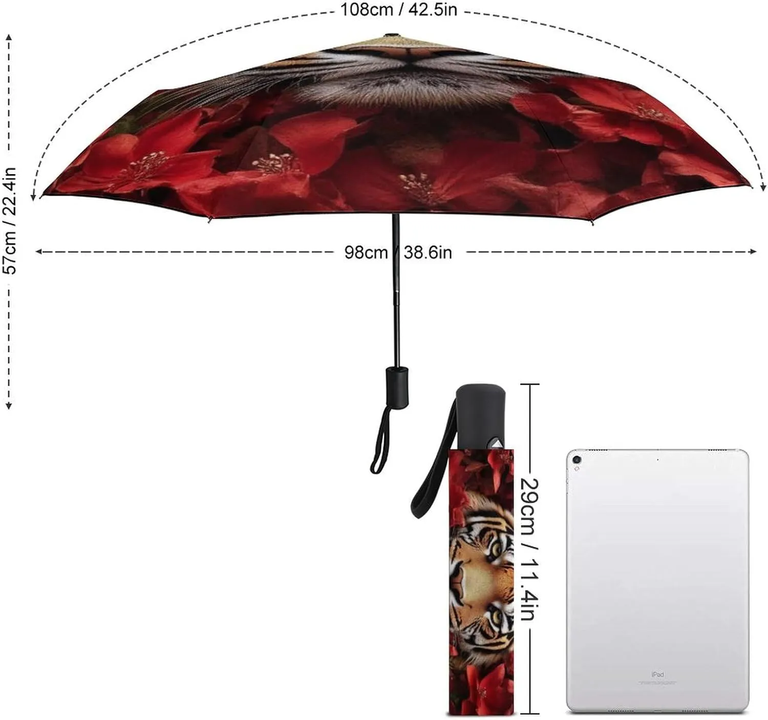AMRANDOM Travel Umbrella Portable and Automatic Folding Rain Umbrella