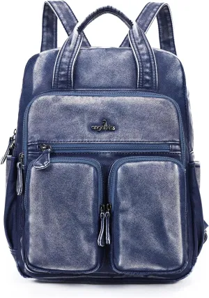 Angel Kiss Backpack Purse for Women Soft Washed Leather Multi Pocket Casual Travel Backpacks…
