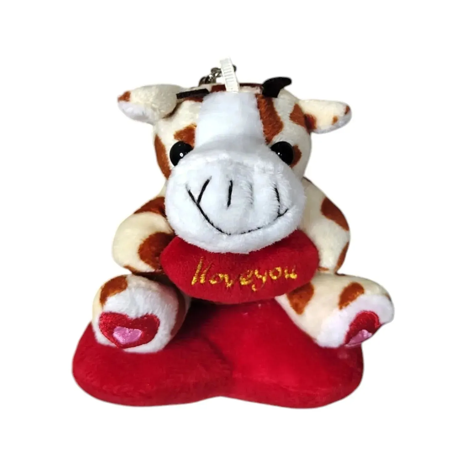 Animal Love Heart Plush Keychain