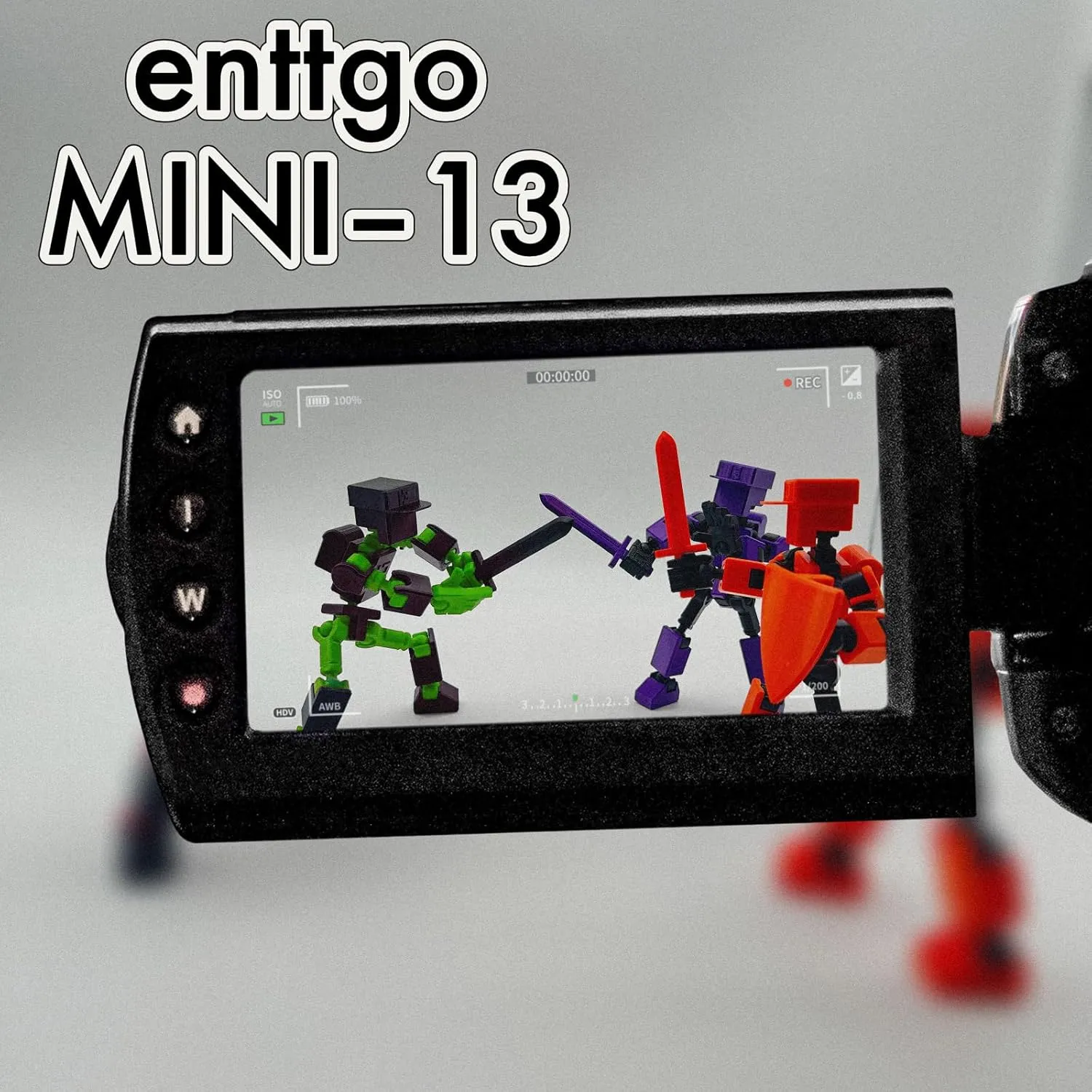 (Assembly Completed) 3D Printed 6.65-inch Action Figure Mini-13, Full Body Mechanical Movable Toy, Multiple Accessories, Desk Decoration, Creative Gifts (Black2)