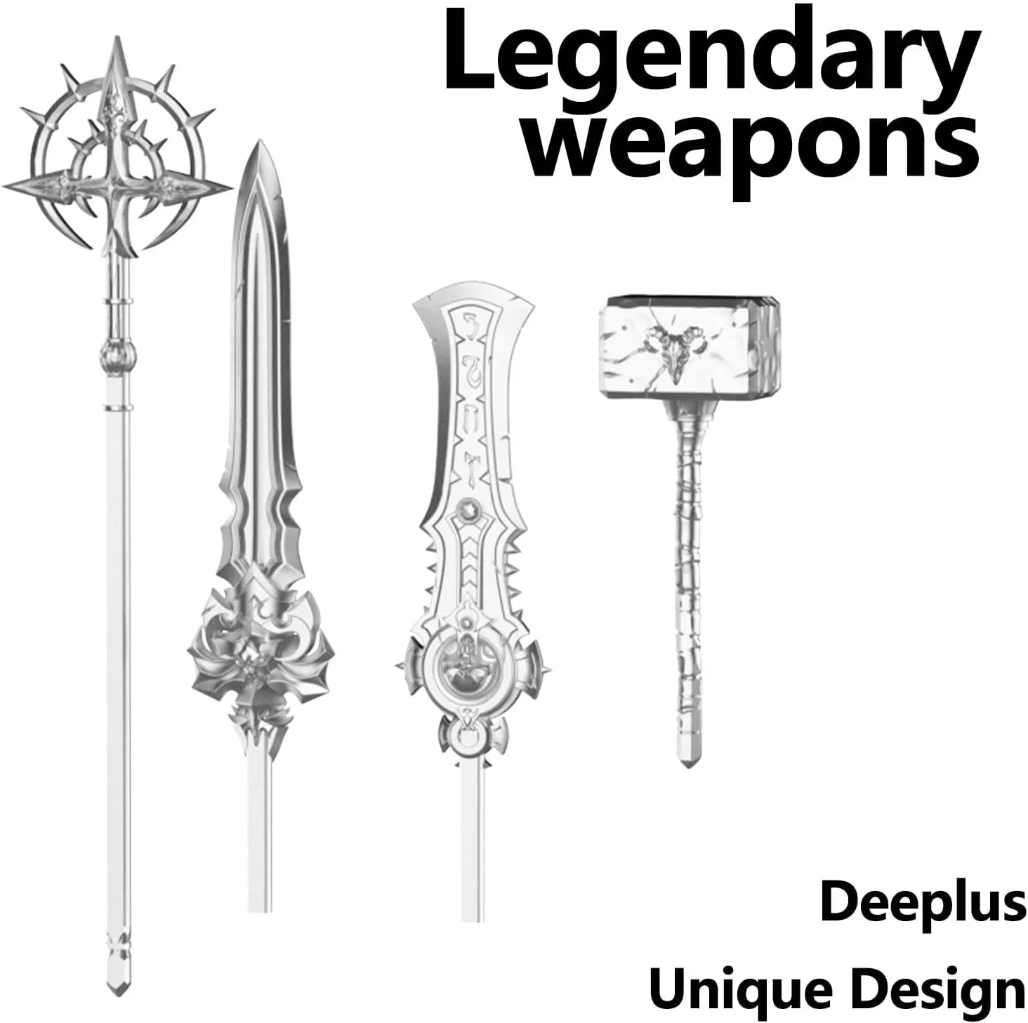 (Assembly Completed) 3D Printed Figure 5.54-inch Titan 13 Action Figure with 9 Types of Weapons and 5 Types of Hands, Dummy 13 Action Figure，Lucky 13 Action Figure (White), T1304
