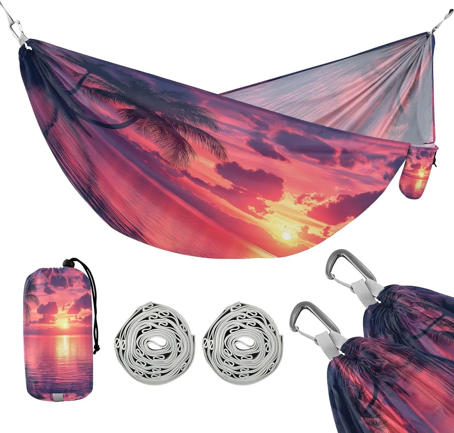ATTX Beautiful Sunset Camping Hammock - Lightweight & Portable Hammocks, Heavy Duty 330lbs Capacity for Indoor, Hiking, Backpacking, Travel, Backyard, Beach#3